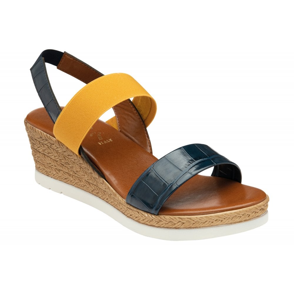 ladies yellow wedge sandals