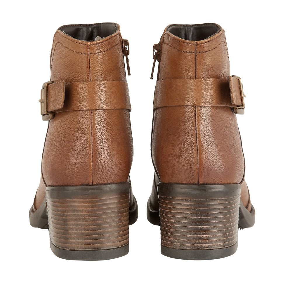 ladies tan leather ankle boots